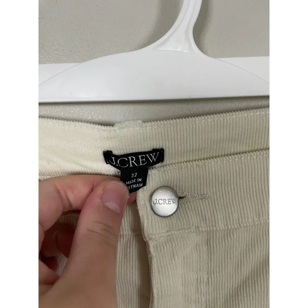 NWT J.Crew Wide Leg‎ Corduroy Trouser in Ivory Size 32 Classic Minimalist